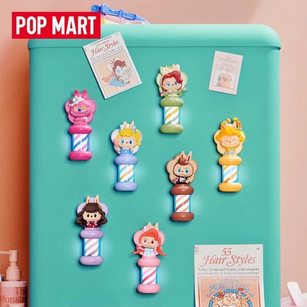 POPMART泡泡玛特THE MONSTERS复古理发店发光冰箱贴盲盒